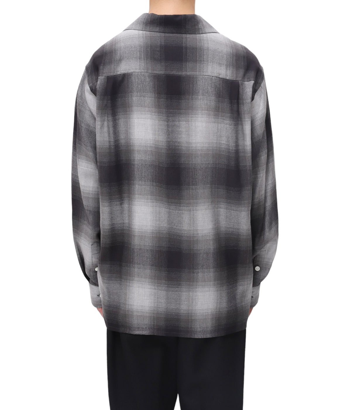 23aw OMBRE CHECK OPEN COLLAR SHIRT L/S-