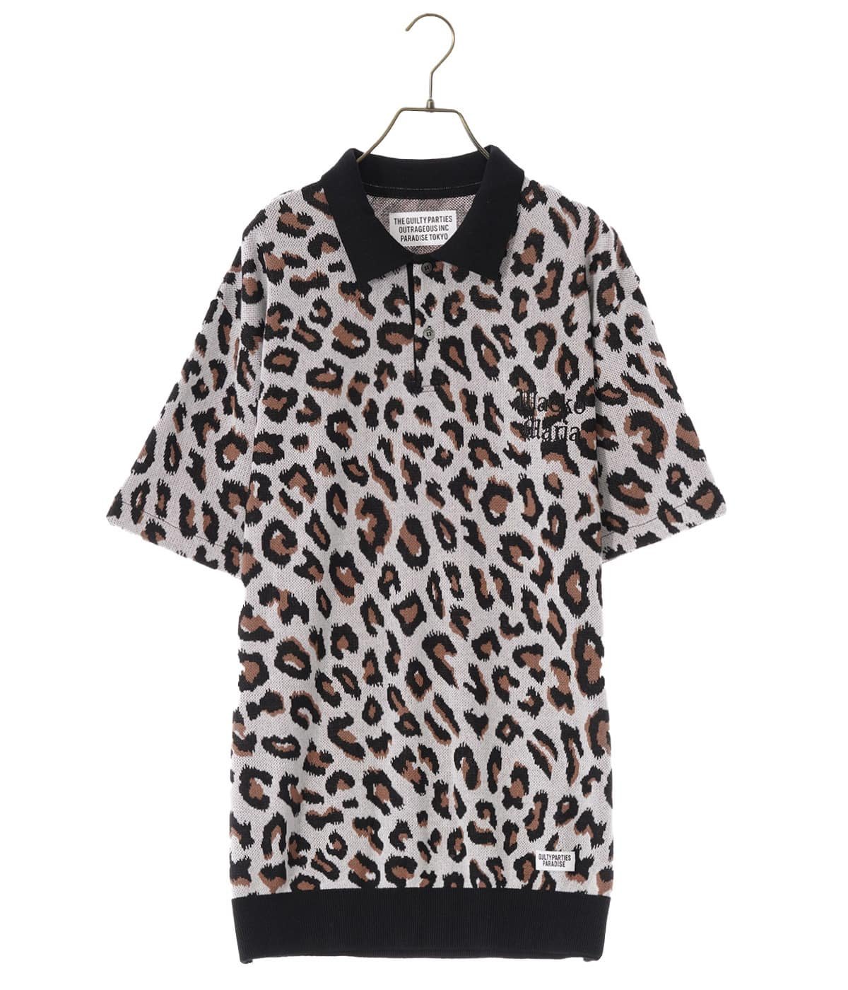 LEOPARD KNIT POLO SHIRT