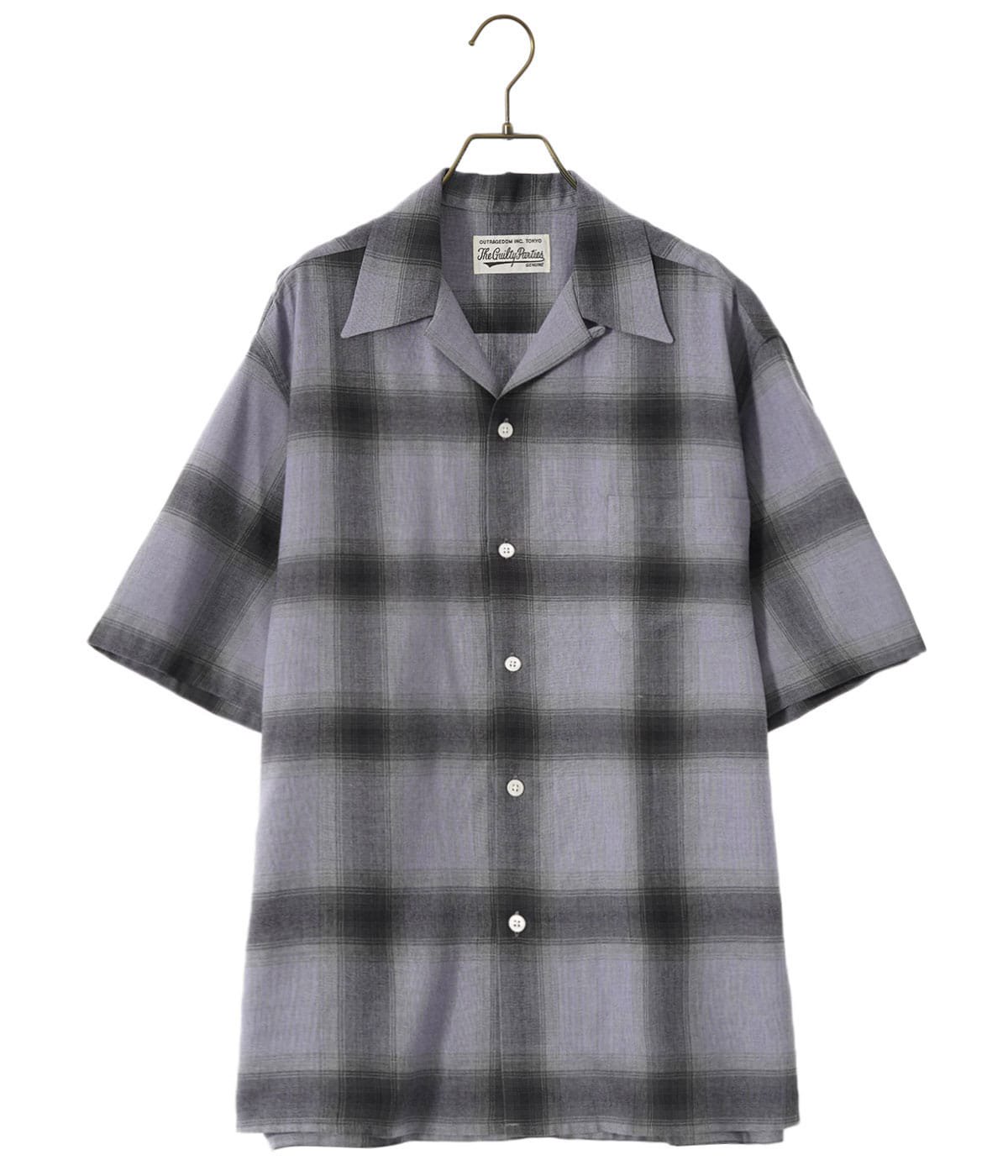 OMBRE CHECK OPEN COLLAR SHIRT S/S ( TYPE-2 ) | WACKO MARIA