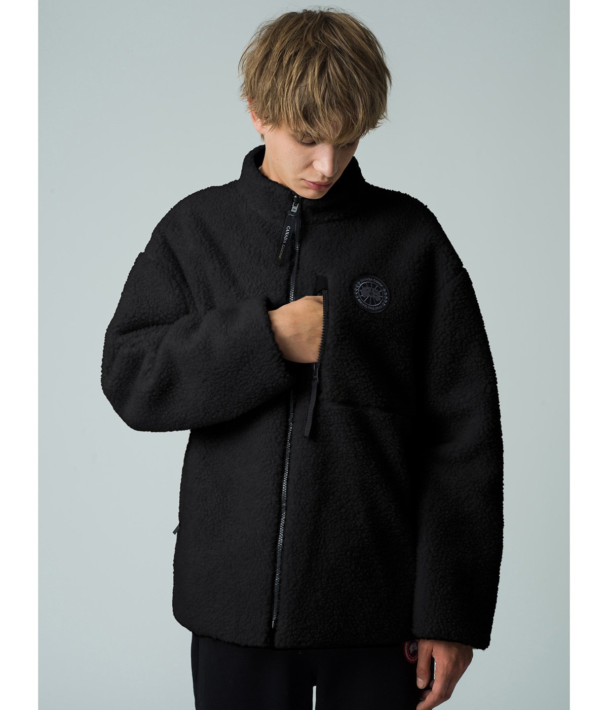 ディセンダント x ロンハーマン カシャロ フリース ブランケット ブラック Kinross Reversible Fleece Jacket Black Label Fusion | CANADA GOOSE