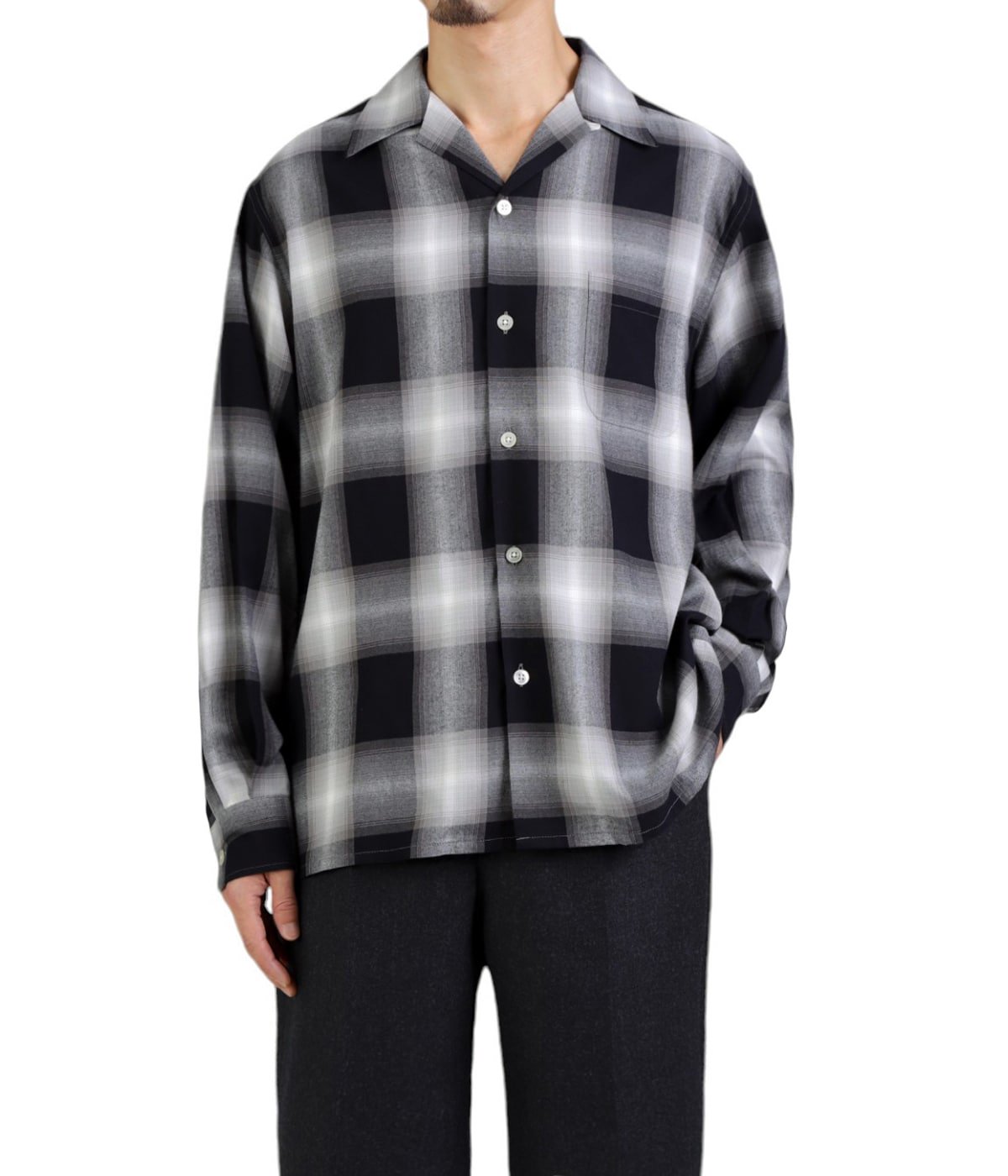 OMBRE CHECK OPEN COLLAR SHIRT L/S ( TYPE-1 ) | WACKO MARIA(ワコマリア) / トップス 長袖 シャツ (メンズ)の通販 - ARKnets 公式通販