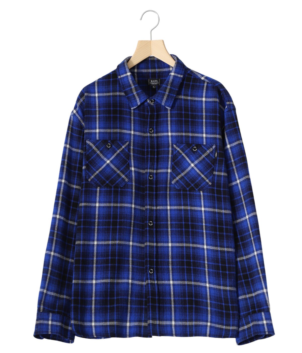 COTTON FLANNEL BLUE CHECK SHIRT | RATS(ラッツ) / トップス 長袖シャツ (メンズ)の通販 -  ARKnets(アークネッツ) 公式通販 【正規取扱店】