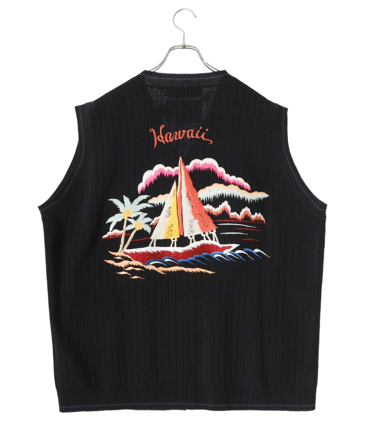 “Hawaii“ Zip Up Knit Vest