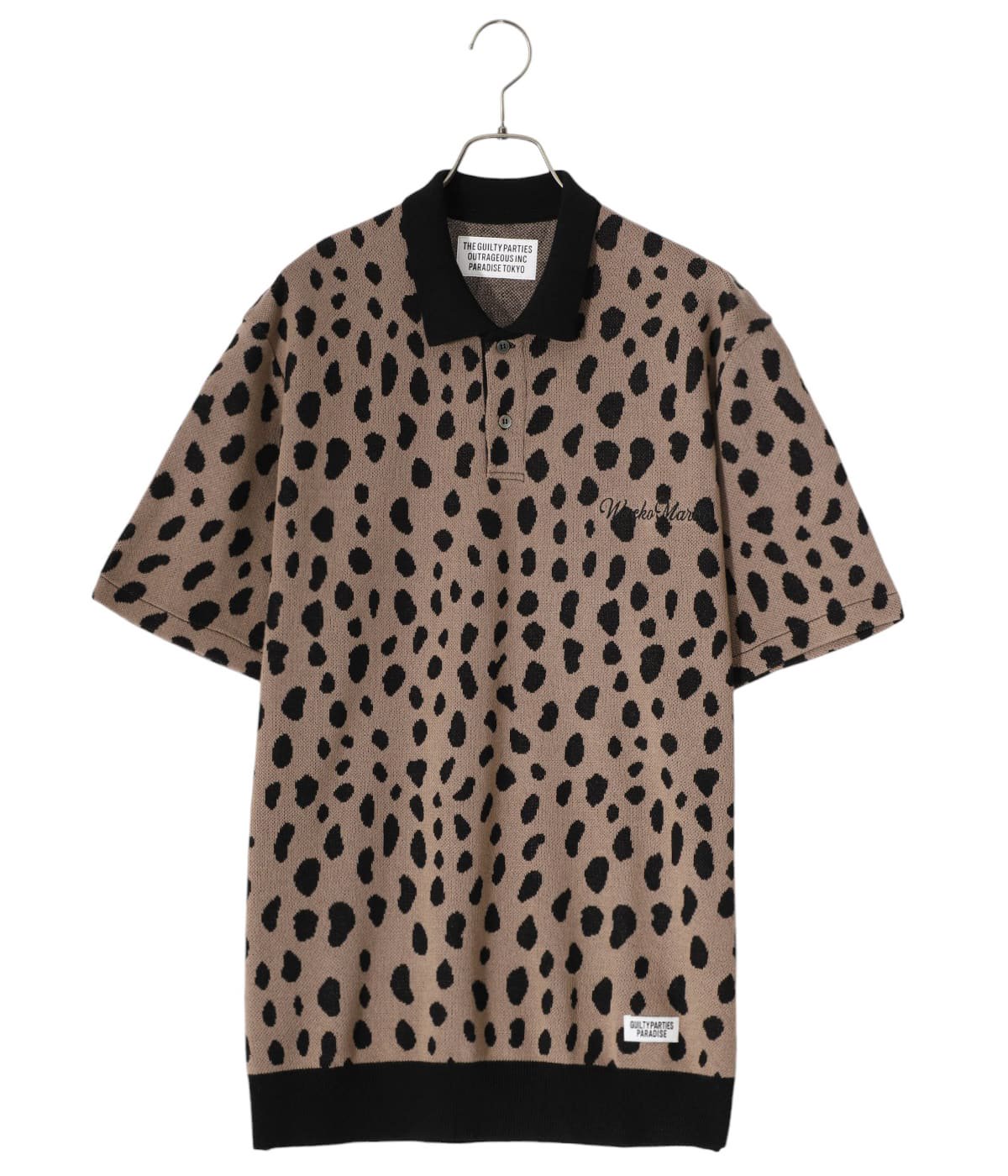 2024人気の ポロシャツ 3 POLO JACQUARD KNIT LEOPARD MARIA WACKO