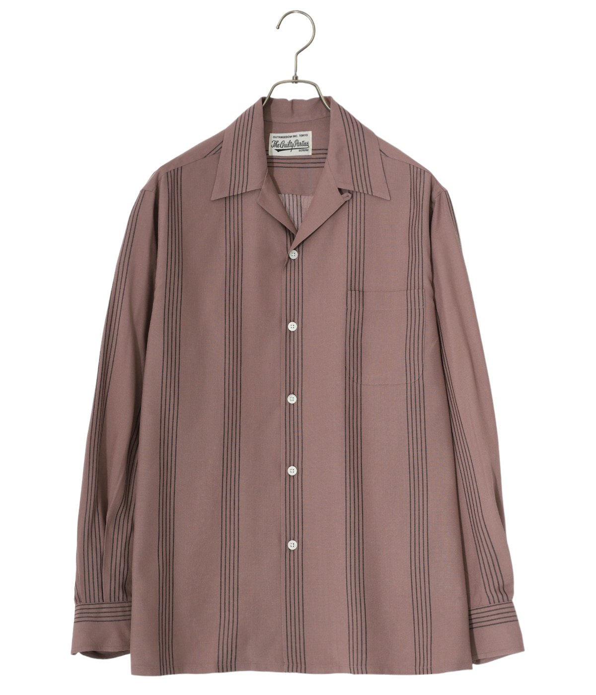 STRIPED OPEN COLLAR SHIRT L/S