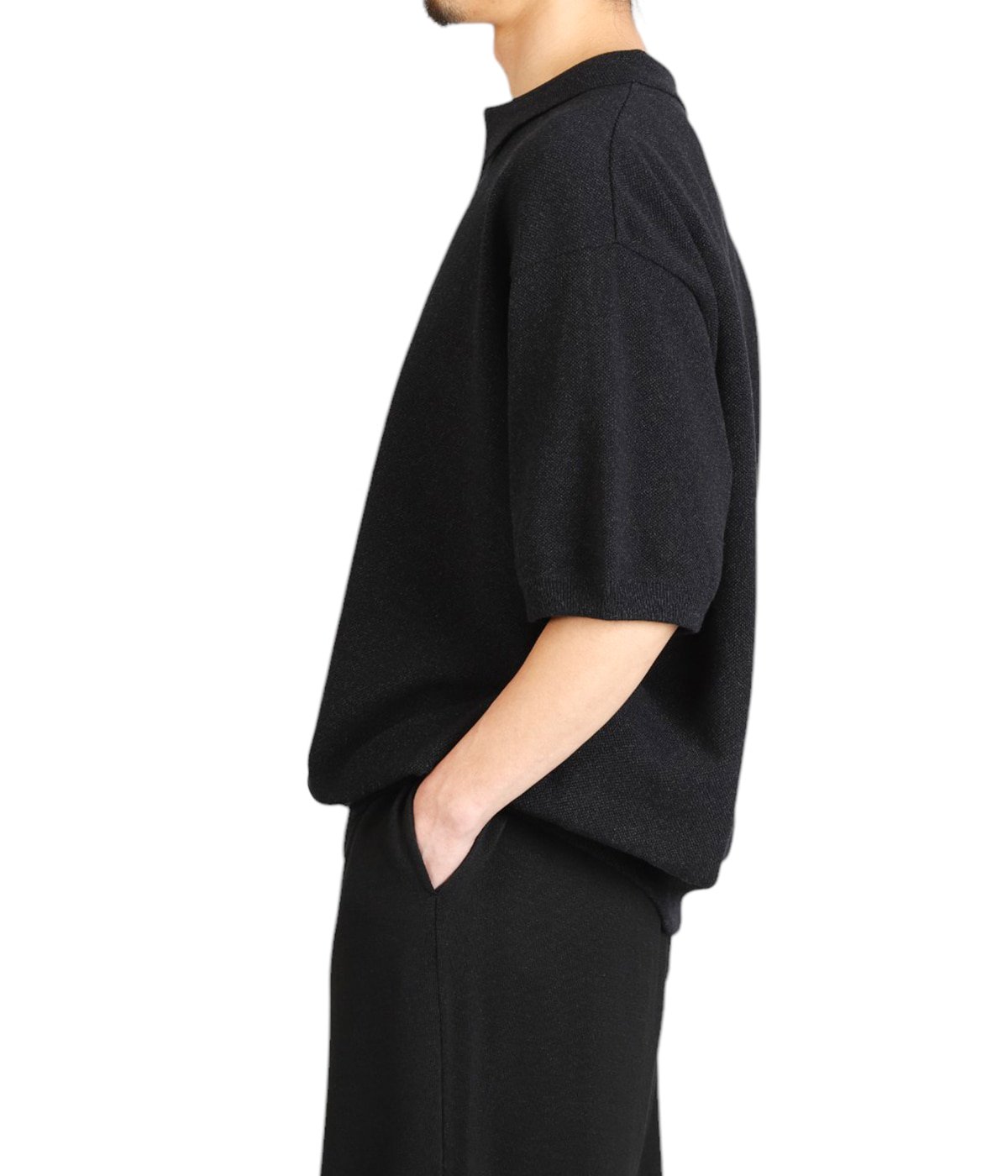 crepuscule Moss Stitch Polo サイズ1 ブラック Moss Stitch Polo | crepuscule(クレプスキュール) / トップス