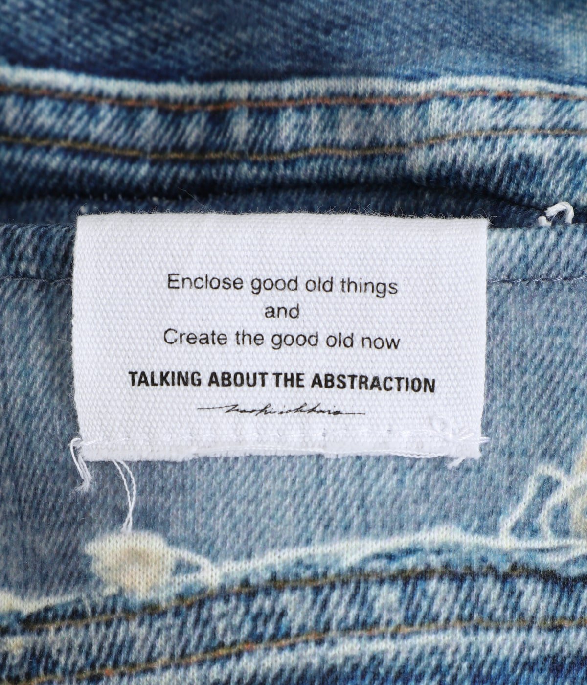 TALKING ABOUT THE ABSTRACTION 転写デニム Mサイズ TALKING ABOUT THE ABSTRACTION 25SS 転写デニムプリント