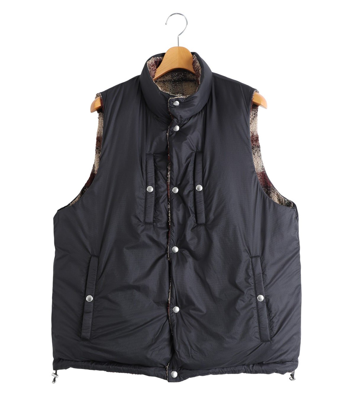 美品✨プラージュ　2022　リバーシブルダウンベスト　38　ブラック　チャコール PLAID PUFFER REVERSIVLE VEST | SUGARHILL(シュガーヒル) / アウター