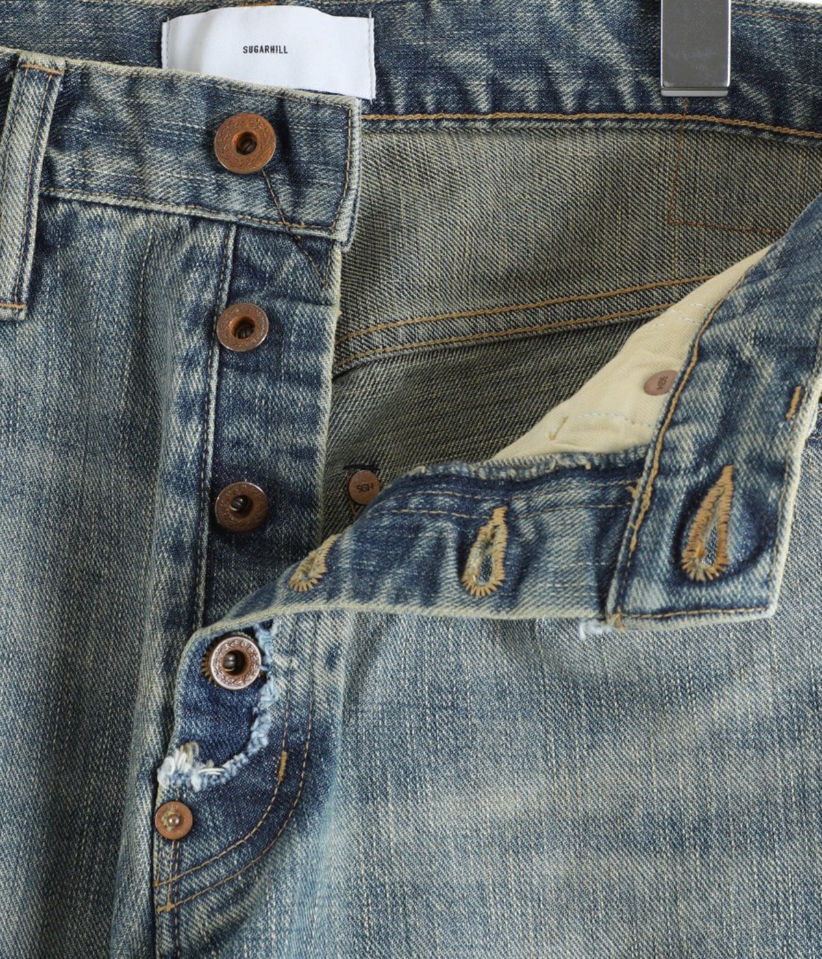 sugarhill ダメージデニム SUGARHILL(シュガーヒル)のCRASHED BLACK MODERN DENIM WIDE