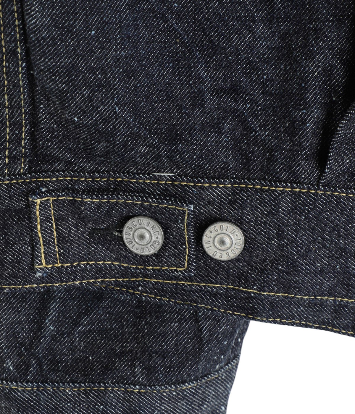 RECYCLED WASTE SUVIN COTTON YARN 14oz DENIM JACKET | GOLD