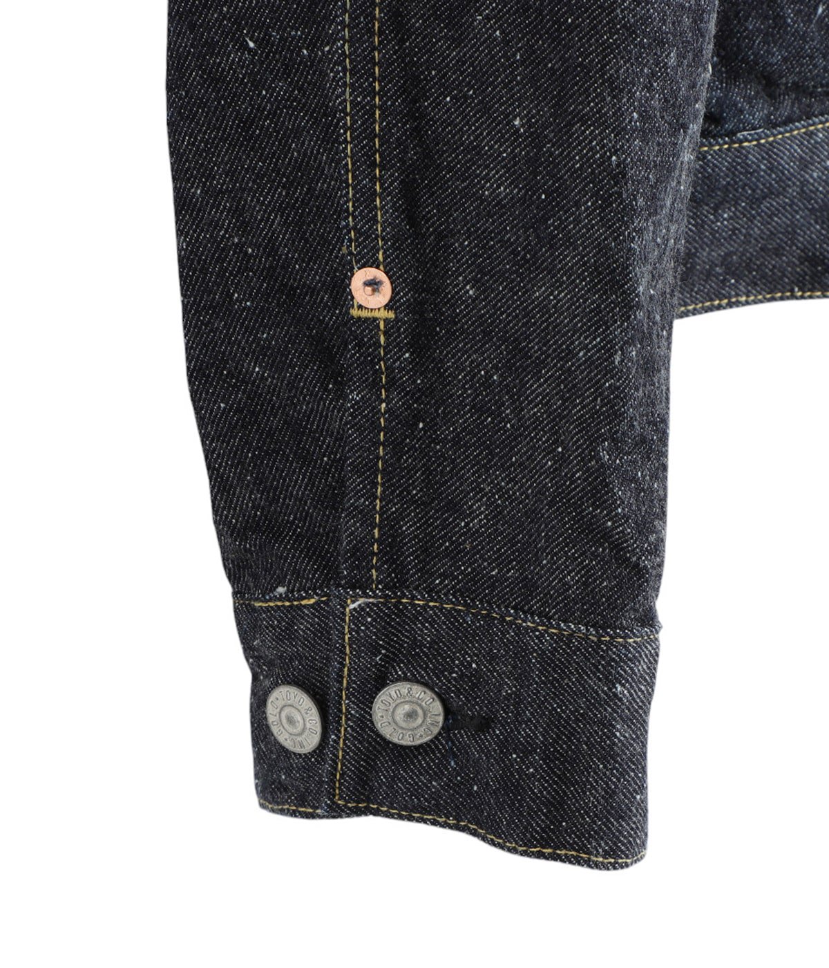 RECYCLED WASTE SUVIN COTTON YARN 14oz DENIM JACKET | GOLD