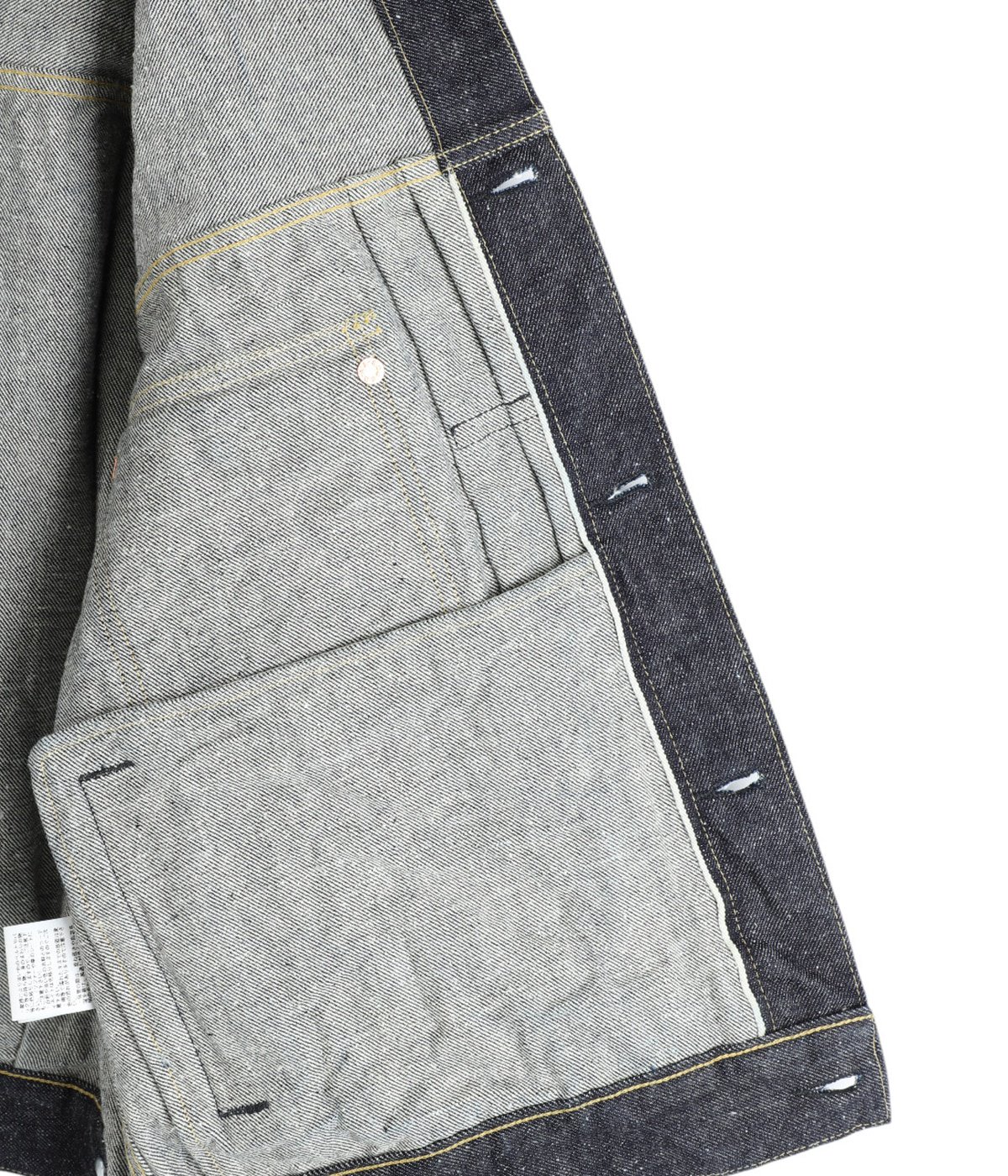 RECYCLED WASTE SUVIN COTTON YARN 14oz DENIM JACKET | GOLD