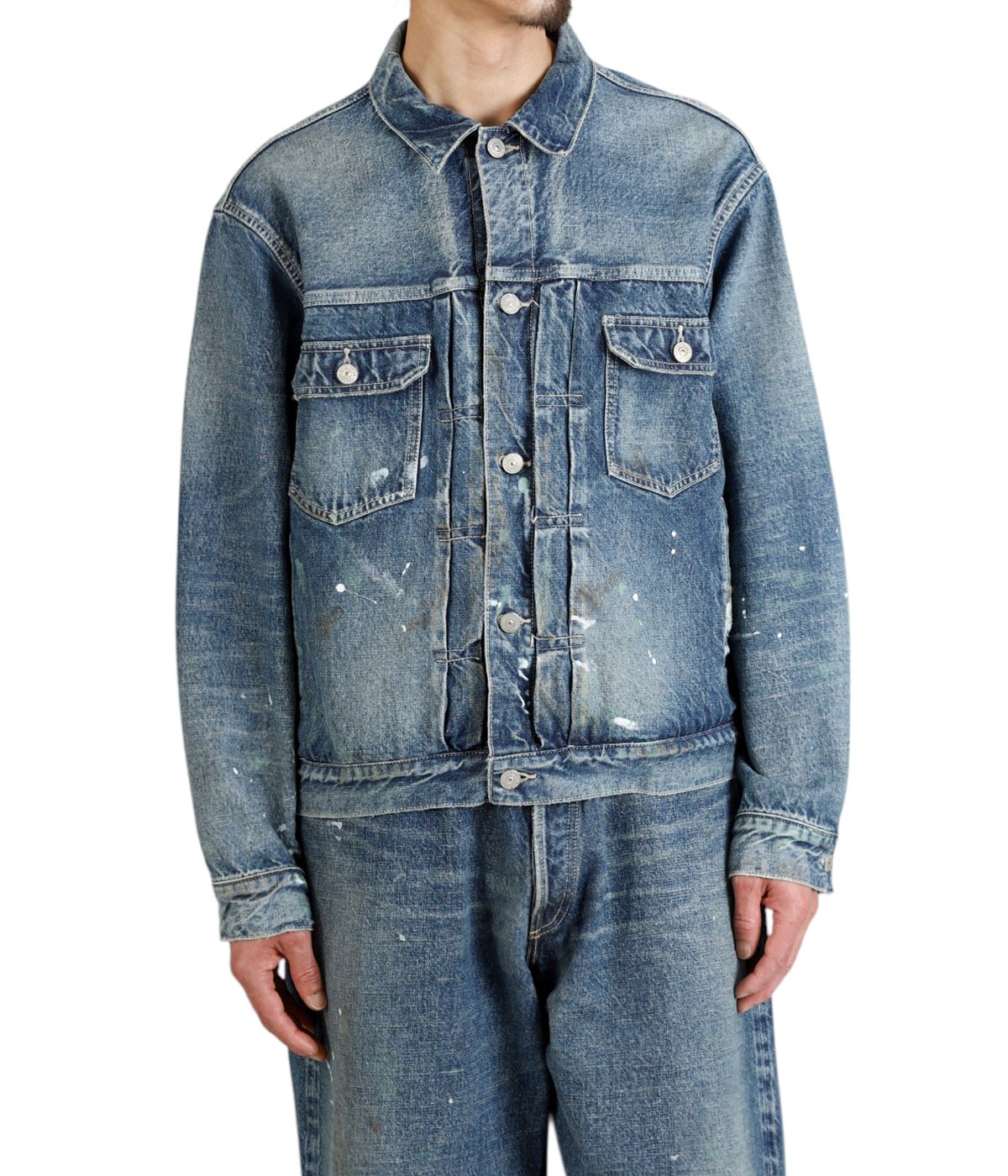 RECYCLED WASTE SUVIN COTTON YARN 14oz DENIM JACKET VINTAGE