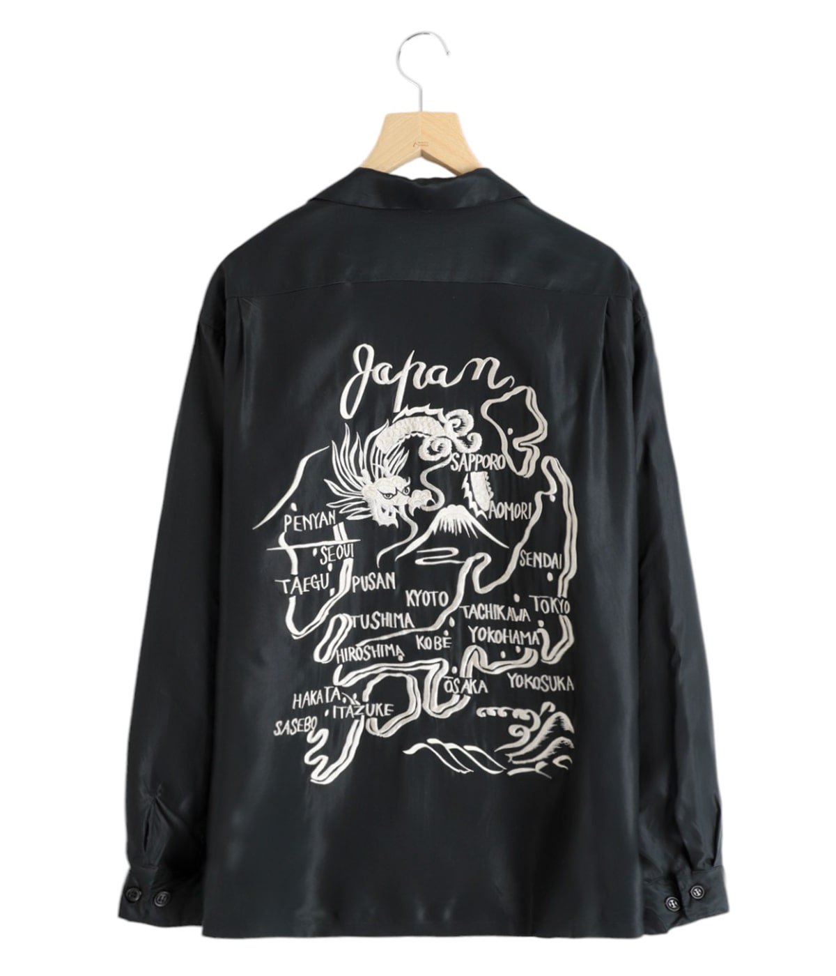 ACETATE L/S SUKA SHIRT “JAPAN MAP“ | GOLD(ゴールド