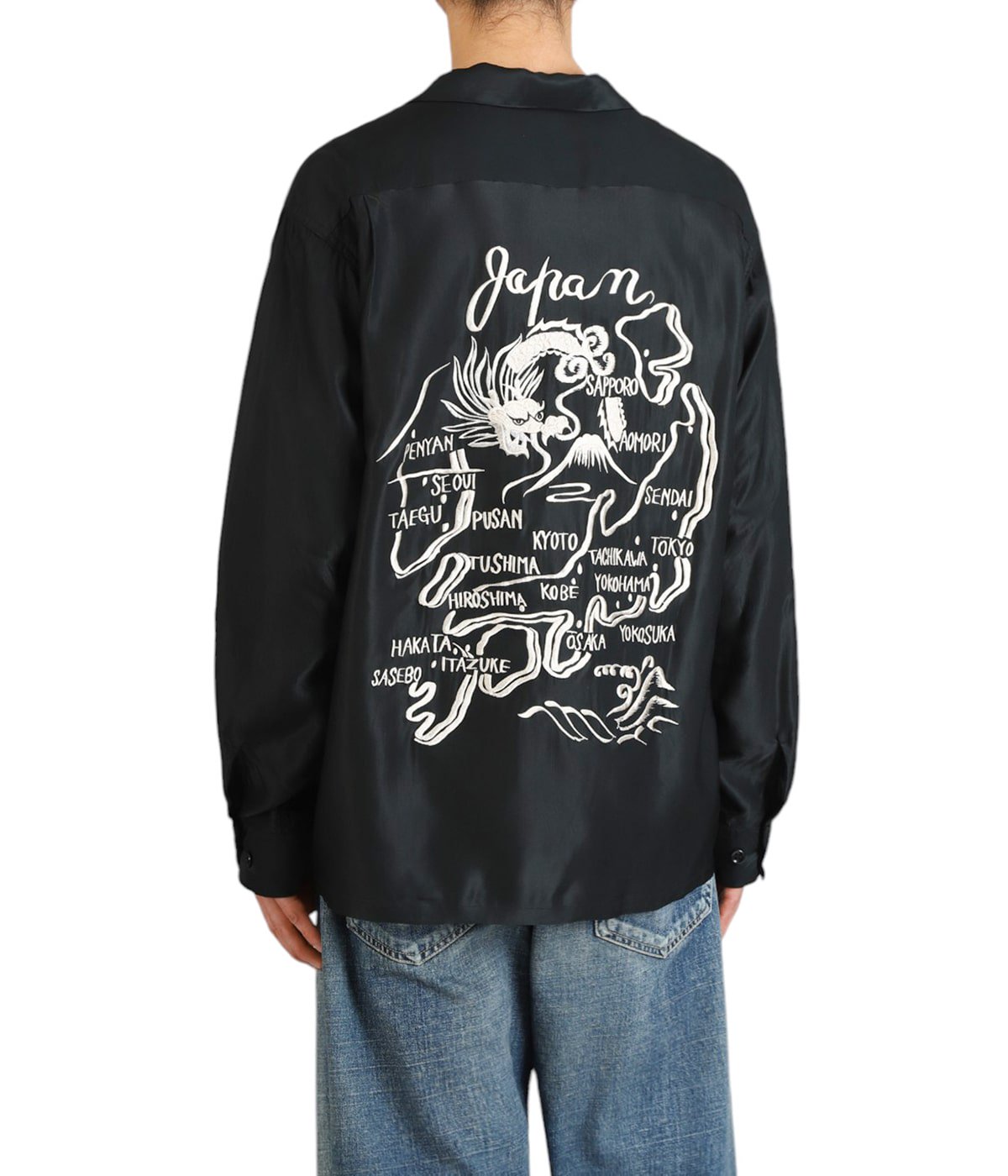 【メーカー再生品】 ACETATE L/S SUKA SHIRT “JAPAN MAP“ | GOLD(ゴールド トップス