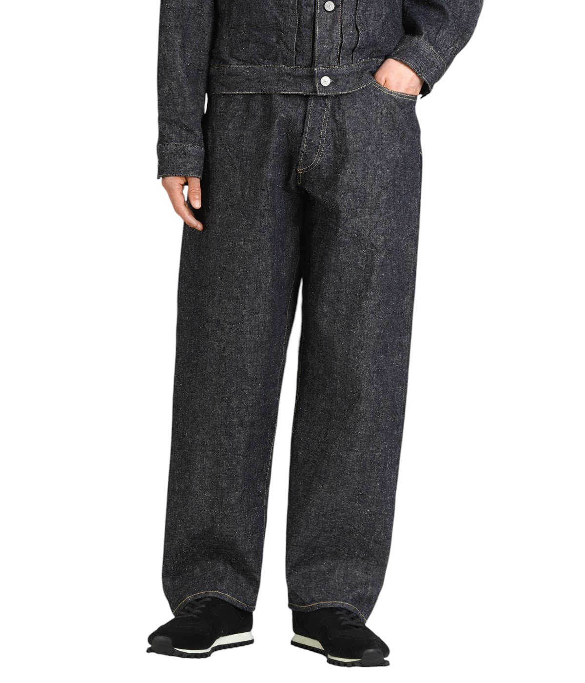 RECYCLED WASTE SUVIN COTTON YARN 14oz DENIM 5POCKET WIDE