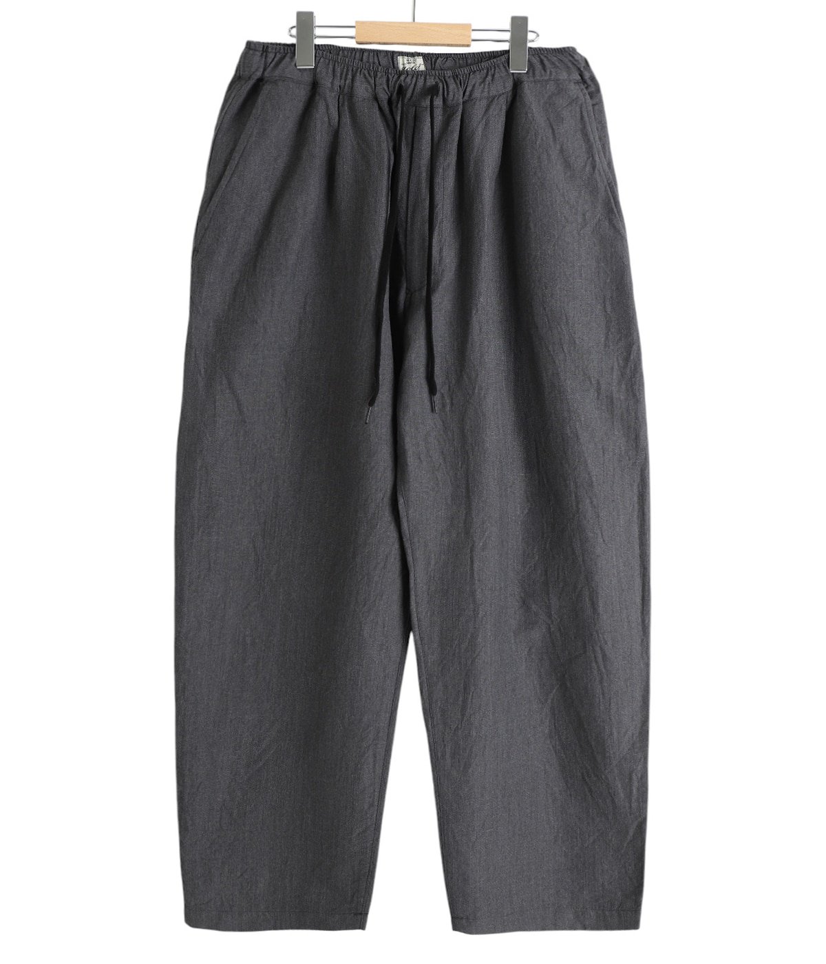 RICCARDO METHA - WOOL SOLID 1TUCK WIDE TROUSERS / GRIGIO