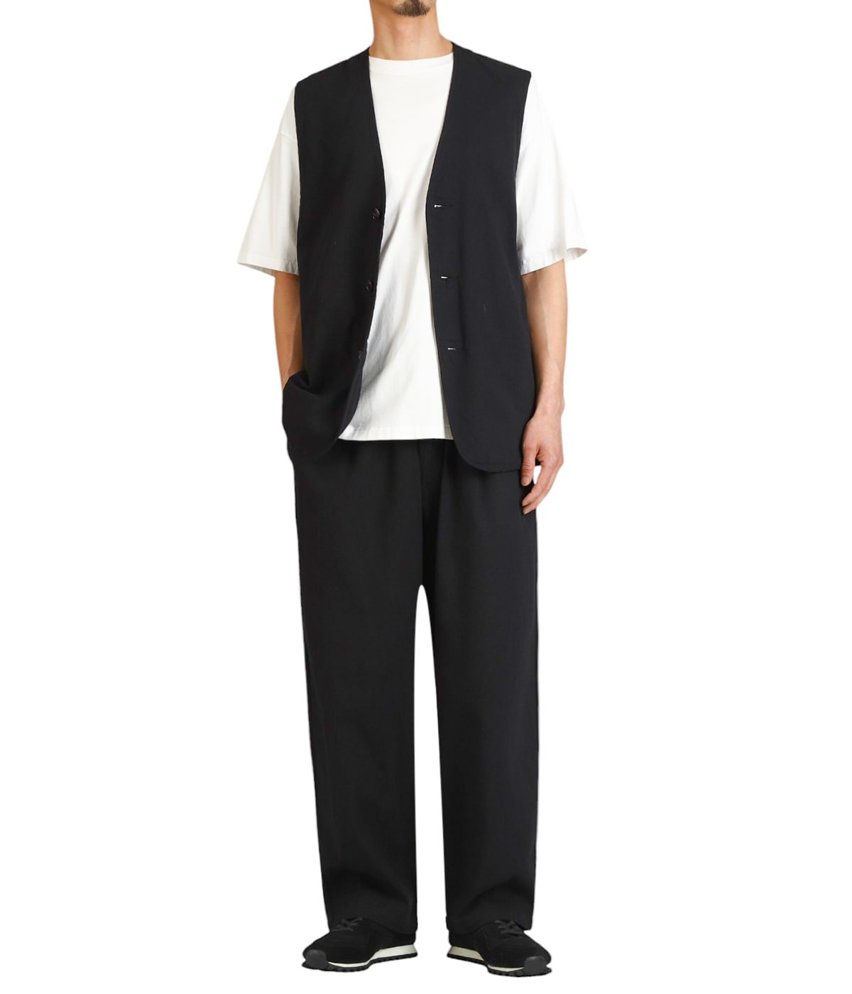 COTTON / SILK DUCK 1TUCK WIDE EASY PANTS | GOLD(ゴールド