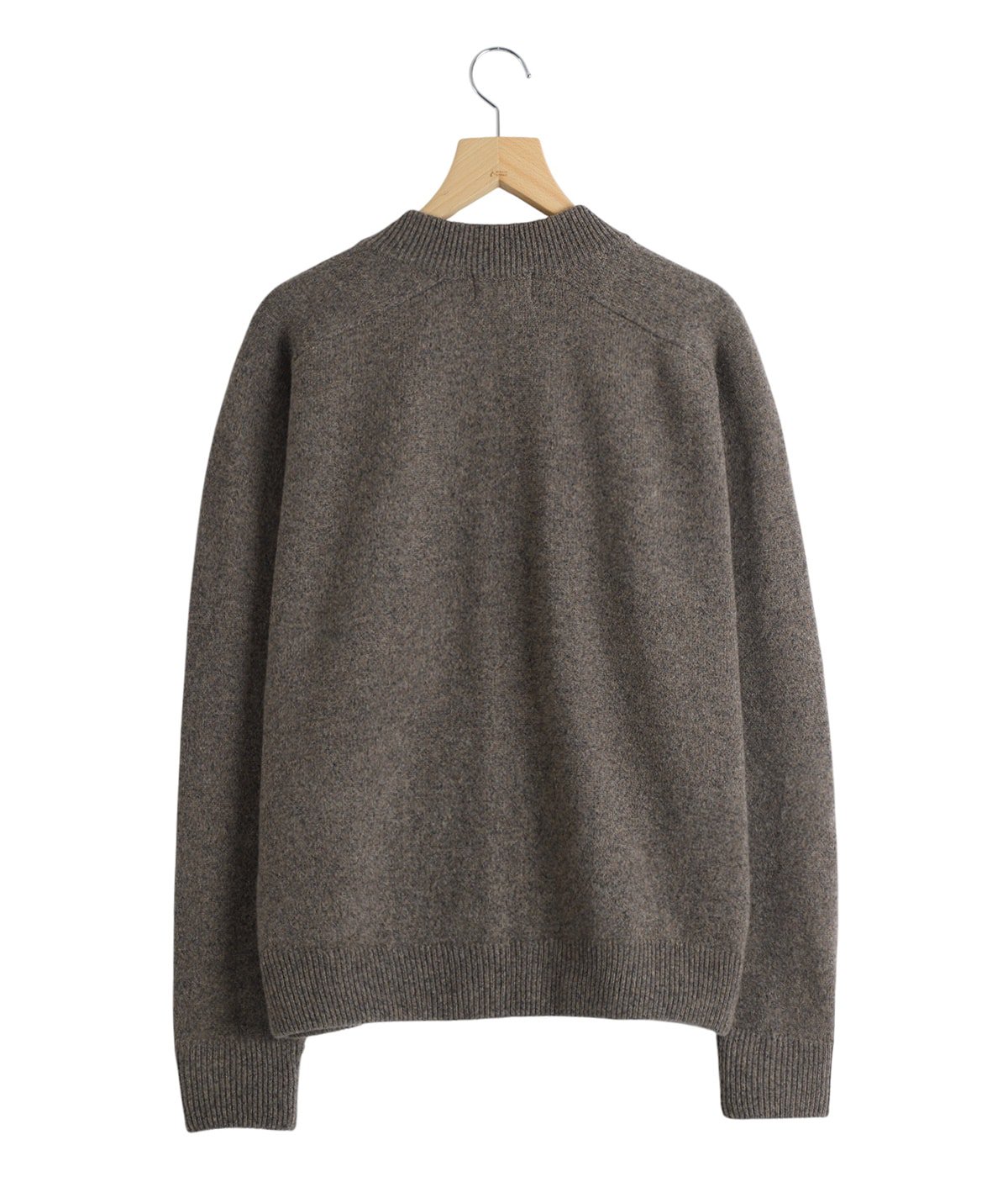 ZIP CREW NECK CARDIGAN -LAMS WOOL PLAIN KNITTED- | The CLASIK(ザ