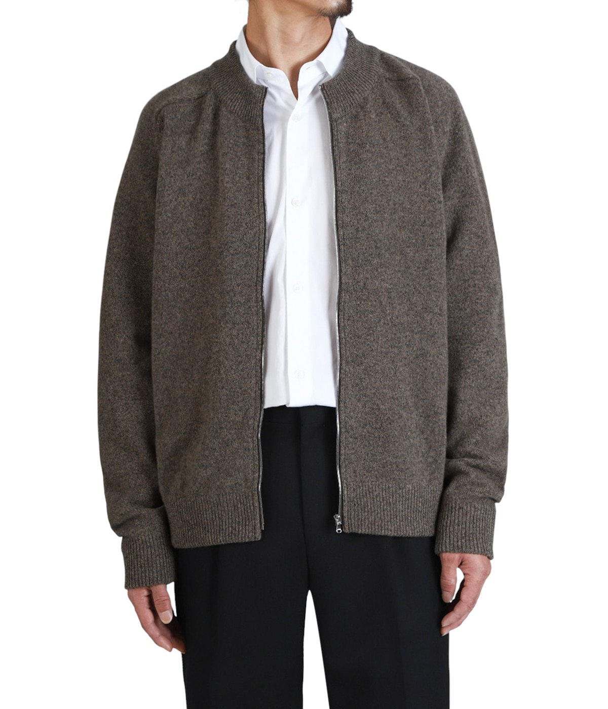ウールカーディガン ZIP CREW NECK CARDIGAN -LAMS WOOL PLAIN KNITTED- | The CLASIK(ザ