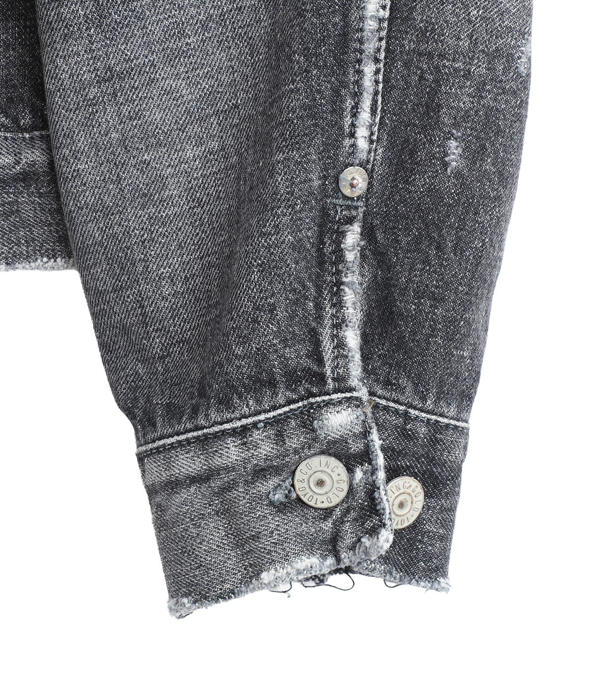 RECYCLED WASTE SUVIN COTTON YARN 14oz DENIM JACKET VINTAGE WASHED