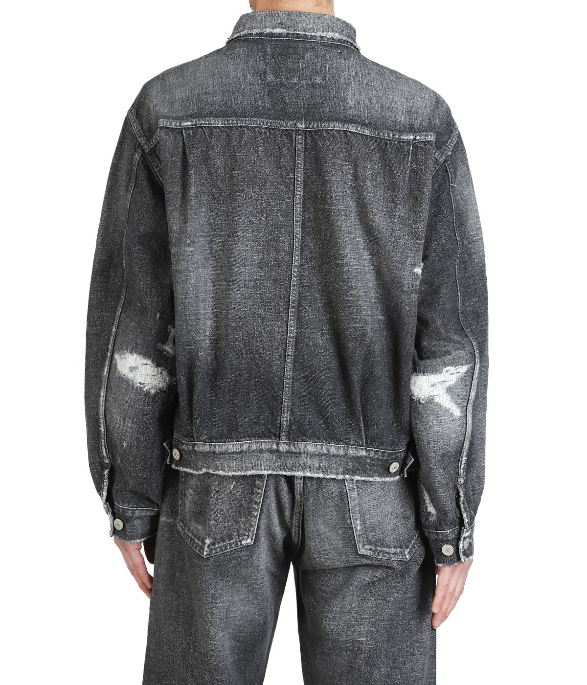 RECYCLED WASTE SUVIN COTTON YARN 14oz DENIM JACKET VINTAGE WASHED
