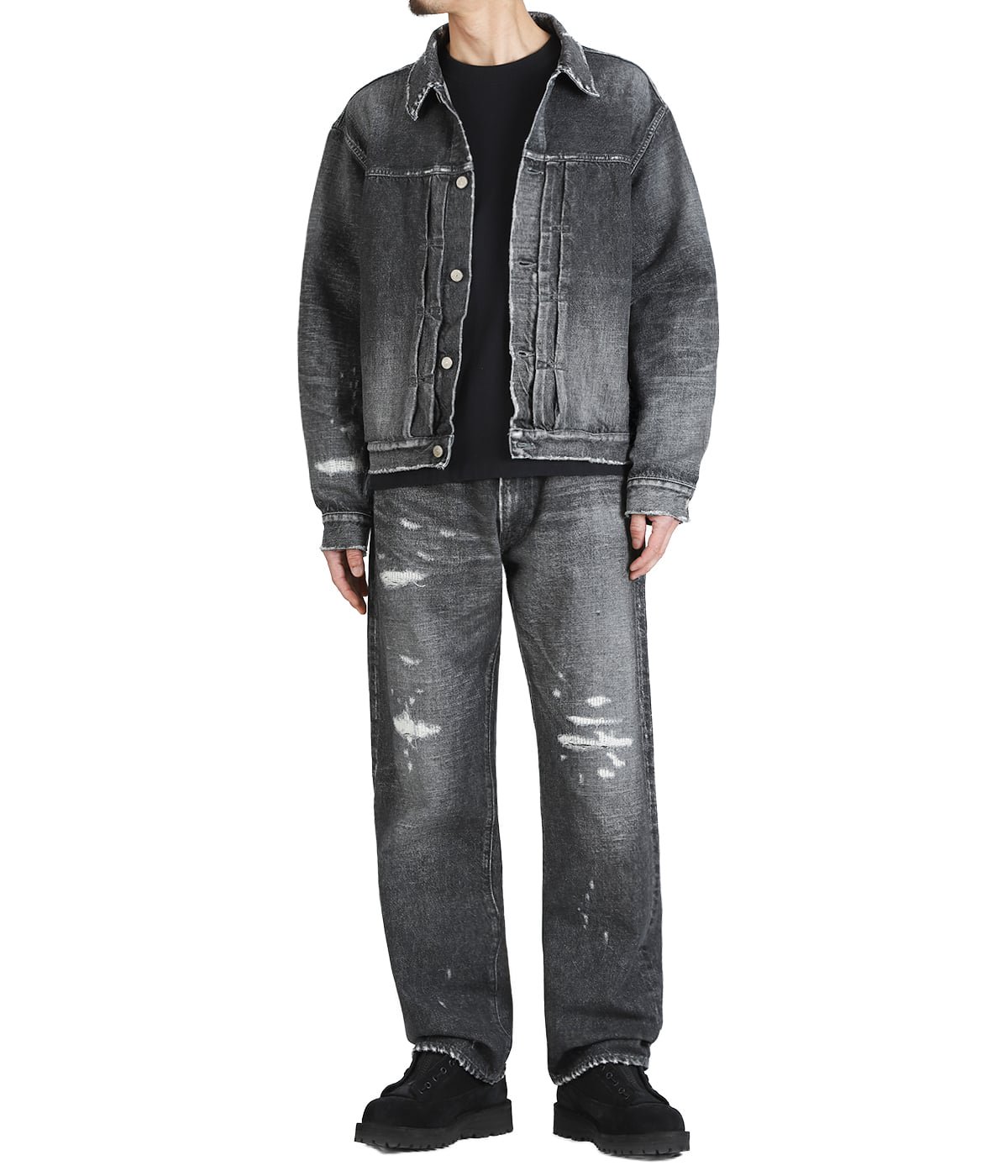 RECYCLED WASTE SUVIN COTTON YARN 14oz DENIM JACKET VINTAGE WASHED