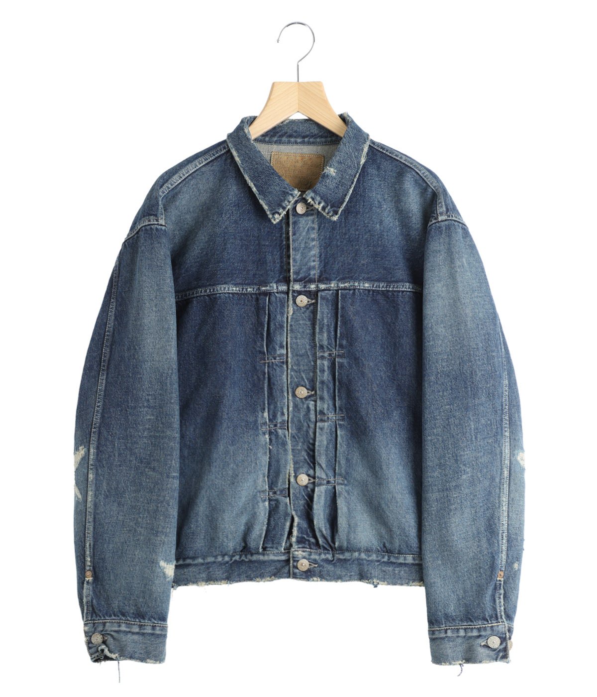 RECYCLED WASTE SUVIN COTTON YARN 14oz DENIM JACKET VINTAGE WASHED