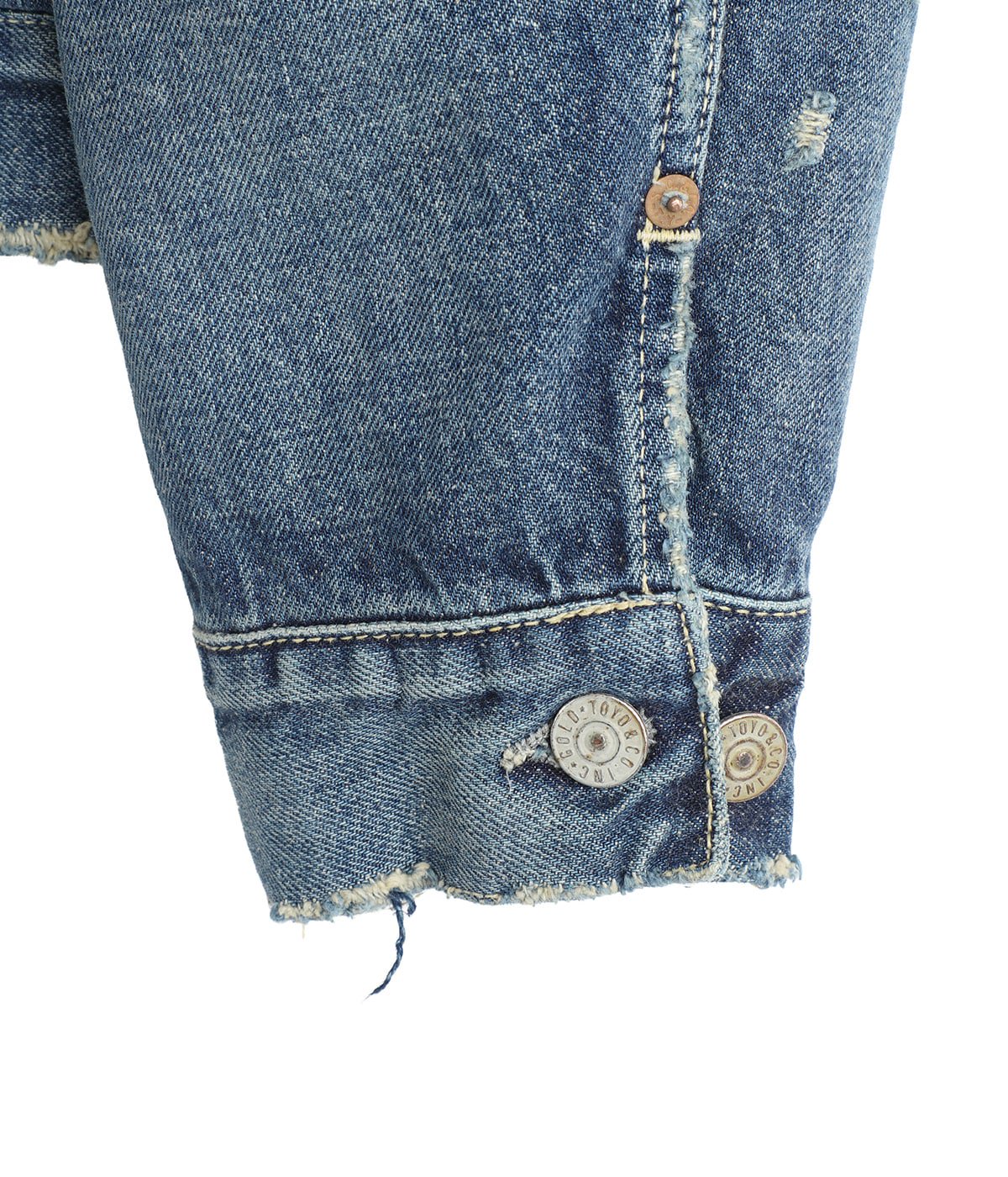 RECYCLED WASTE SUVIN COTTON YARN 14oz DENIM JACKET VINTAGE WASHED