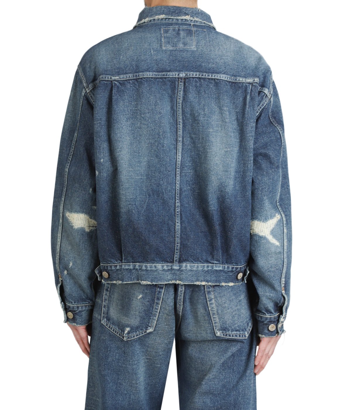 RECYCLED WASTE SUVIN COTTON YARN 14oz DENIM JACKET VINTAGE WASHED