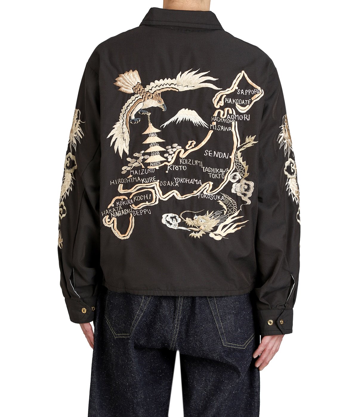 別注 SOUVENIR JACKET \"The gold\" Japanese Repro Souvenir Jacket, Reversible, Gold Pherrow and Hot