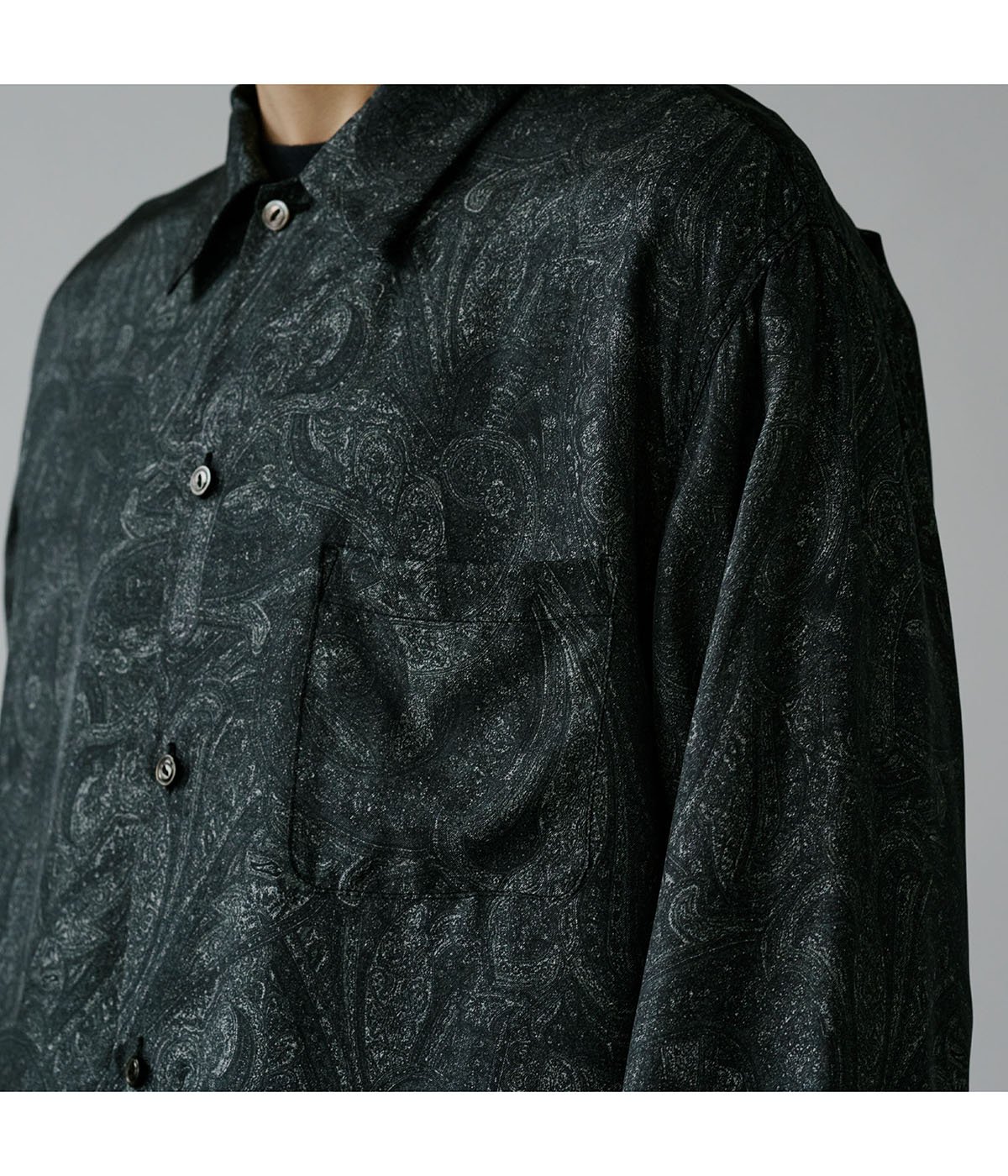 PAISLEY PATTERN SILK TWILL OPEN SHIRT | GOLD(ゴールド) / トップス