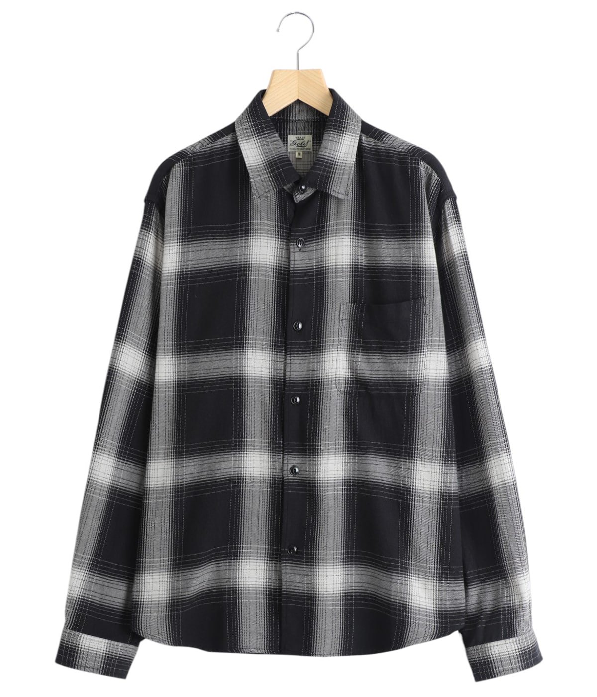 SUVIN COTTON NEL CHECK REGULAR COLLAR SHIRT | GOLD(ゴールド