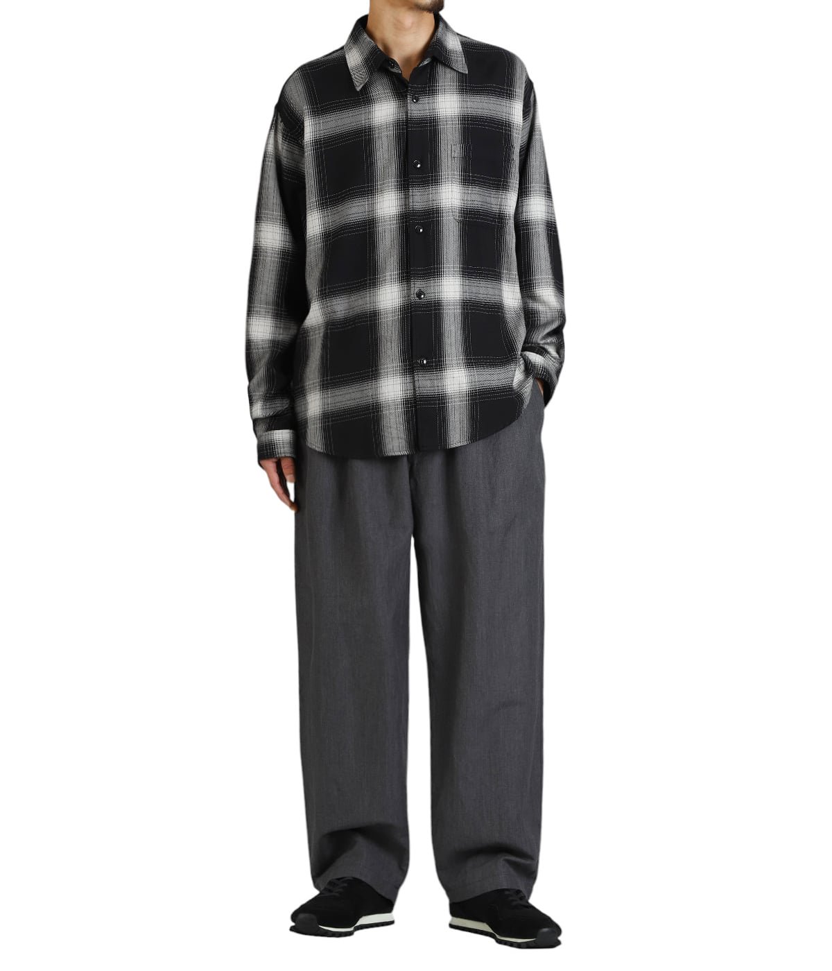 SUVIN COTTON NEL CHECK REGULAR COLLAR SHIRT | GOLD(ゴールド