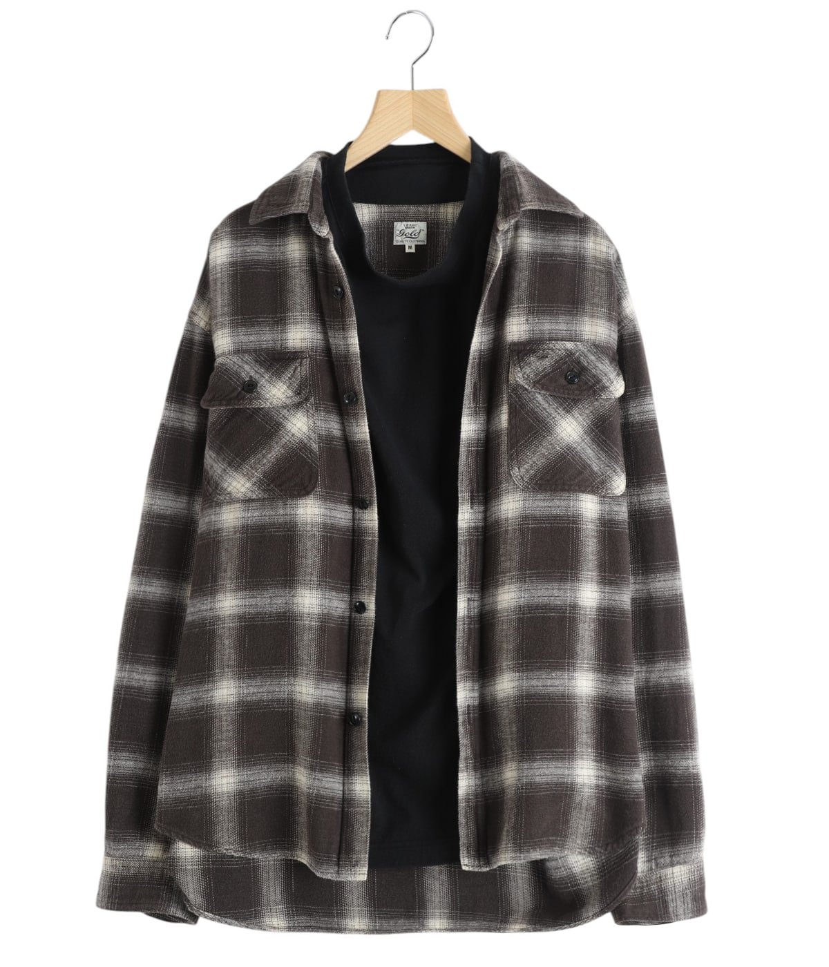 COTTON NEL CHECK PULLOVER WORK SHIRT | GOLD(ゴールド) / トップス