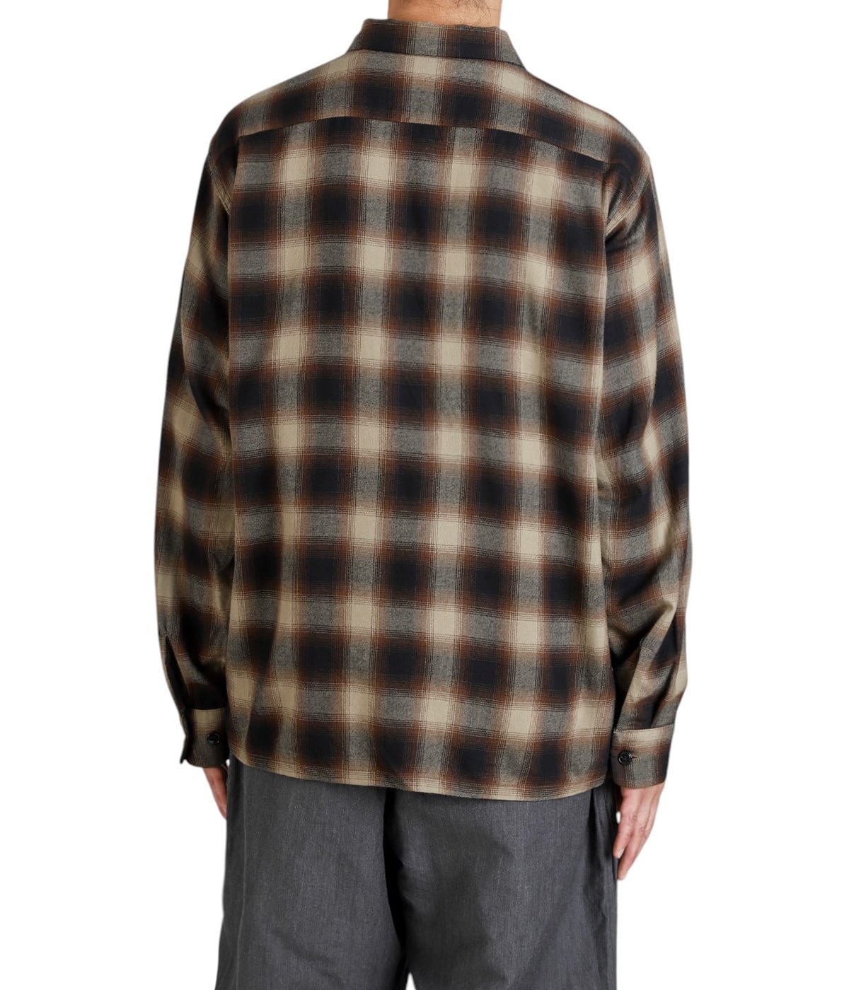 Super 120s WOOL CHECK OPEN SHIRT | GOLD(ゴールド) / トップス 長袖