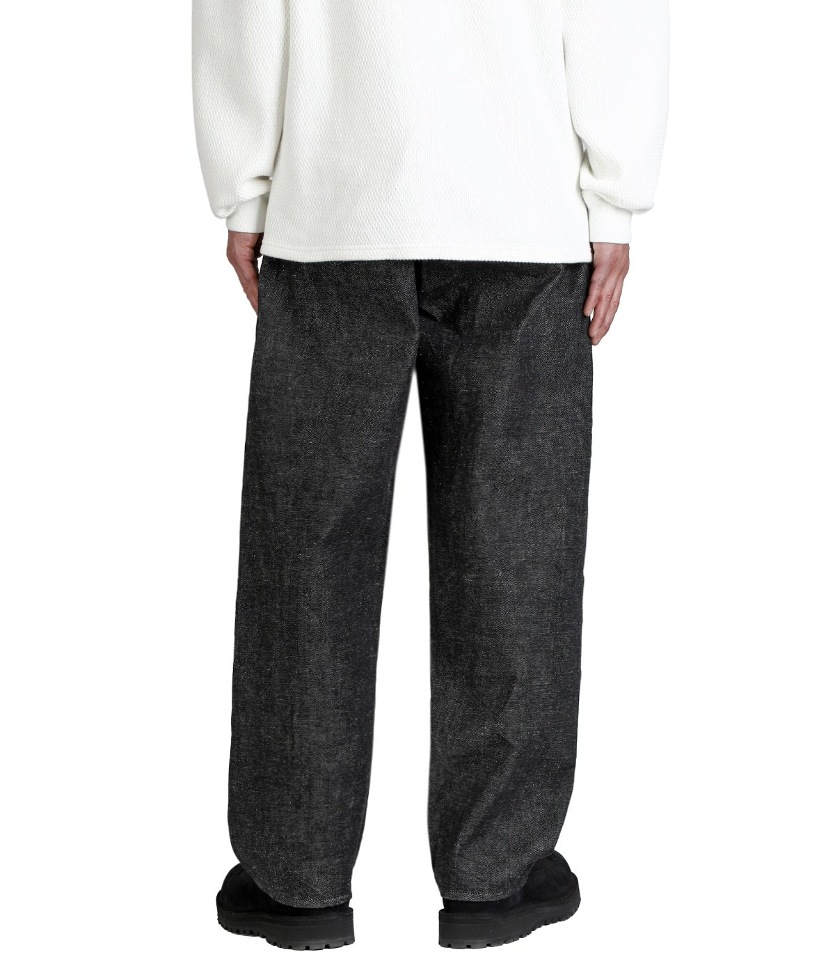 RECYCLED WASTE SUVIN COTTON YARN 14oz DENIM 5POCKET WIDE PANTS