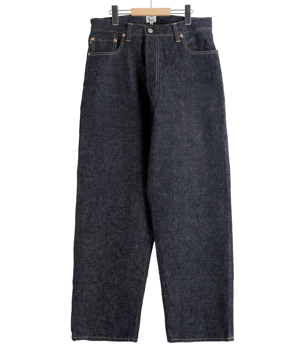 RECYCLED WASTE SUVIN COTTON YARN 14oz DENIM 5POCKET WIDE PANTS