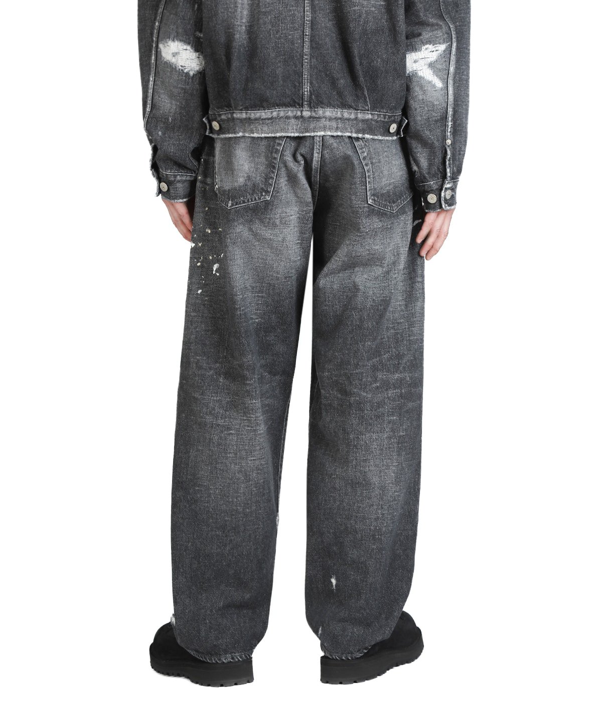 RECYCLED WASTE SUVIN COTTON YARN 14oz DENIM 5POCKET WIDE PANTS