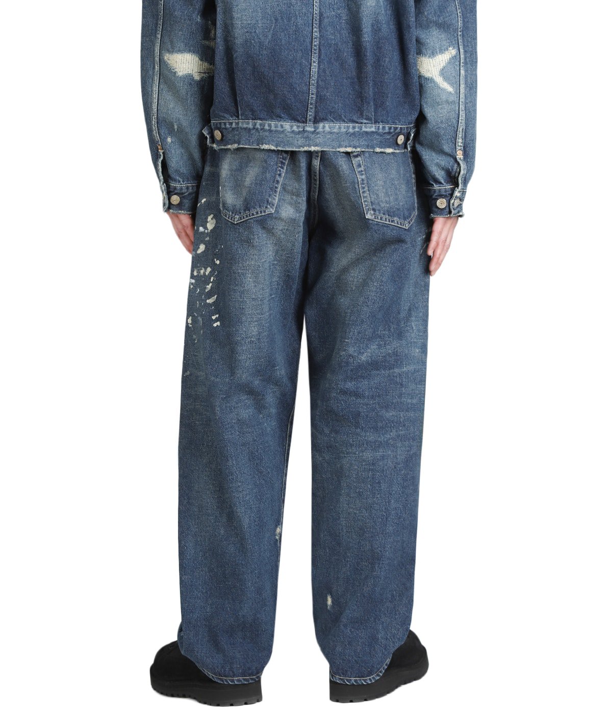 RECYCLED WASTE SUVIN COTTON YARN 14oz DENIM 5POCKET WIDE PANTS