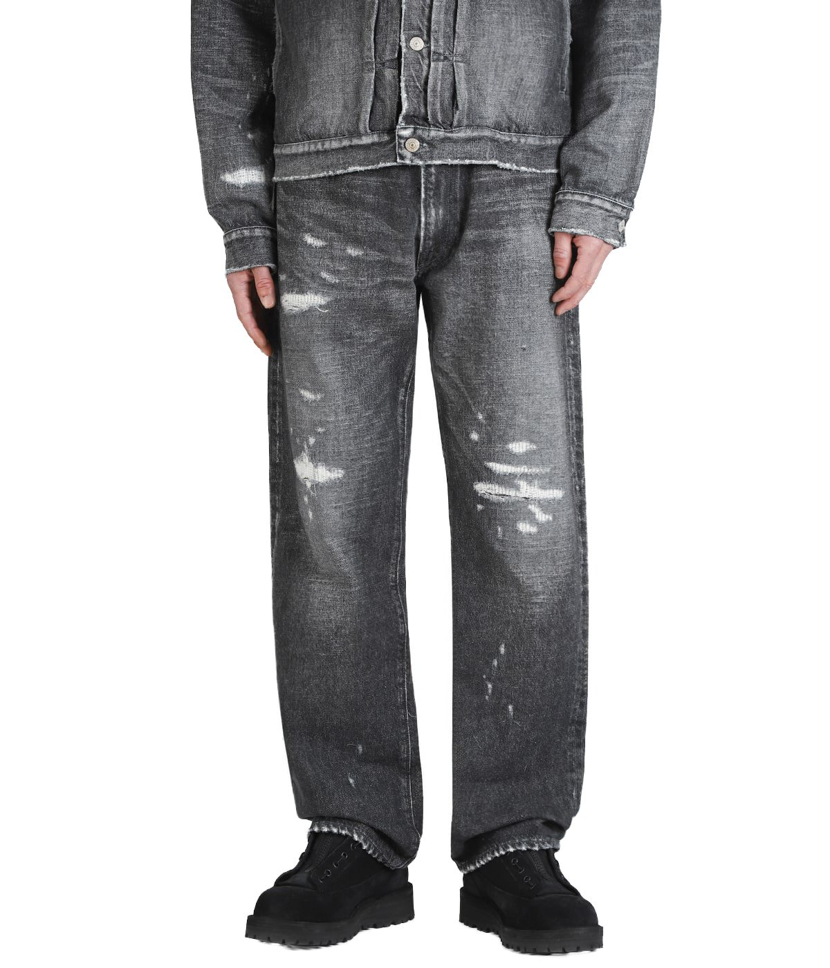 RECYCLED WASTE SUVIN COTTON YARN 14oz DENIM 5POCKET STRAIGHT PANTS
