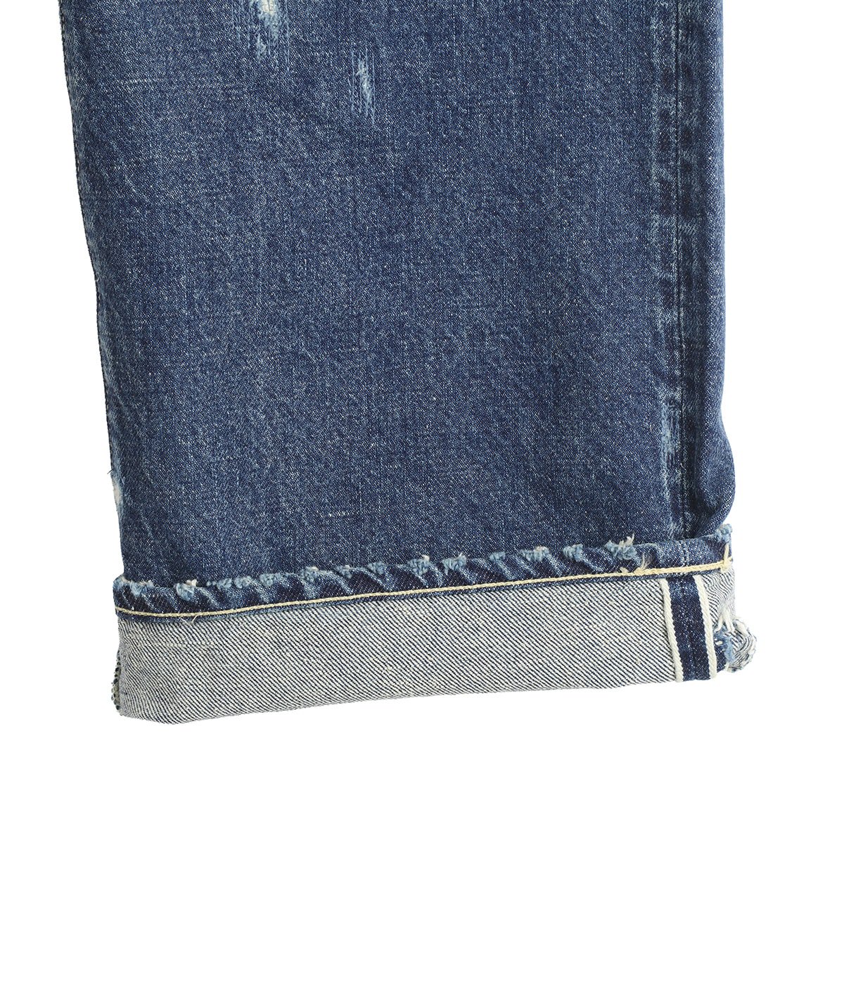 RECYCLED WASTE SUVIN COTTON YARN 14oz DENIM 5POCKET STRAIGHT PANTS