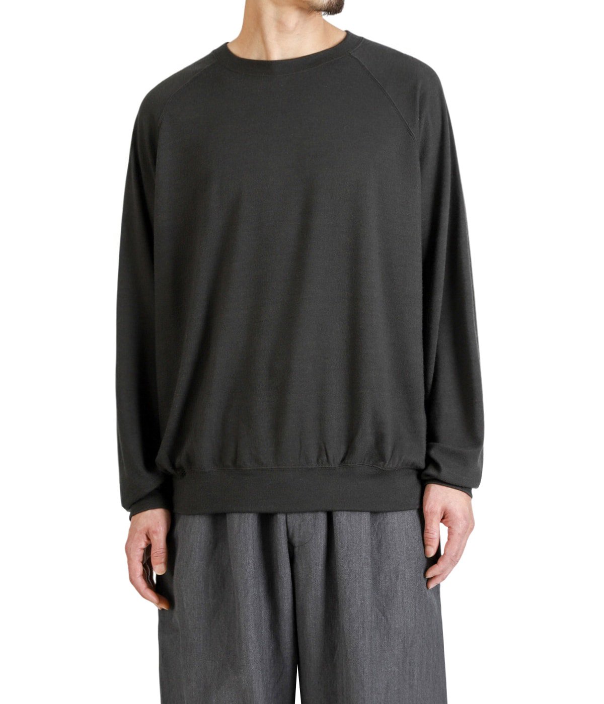 Super 140s WASHBLE WOOL RAGLAN CREW NECK SHIRT | GOLD(ゴールド
