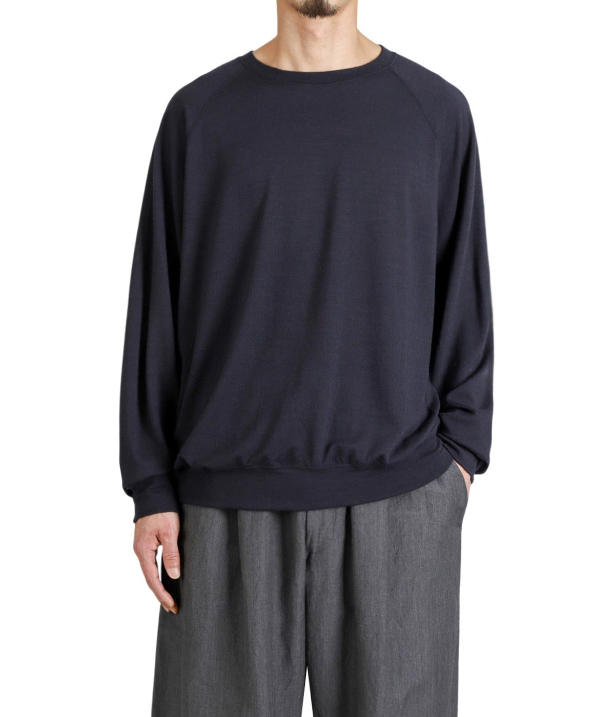 Super 140s WASHBLE WOOL RAGLAN CREW NECK SHIRT | GOLD(ゴールド