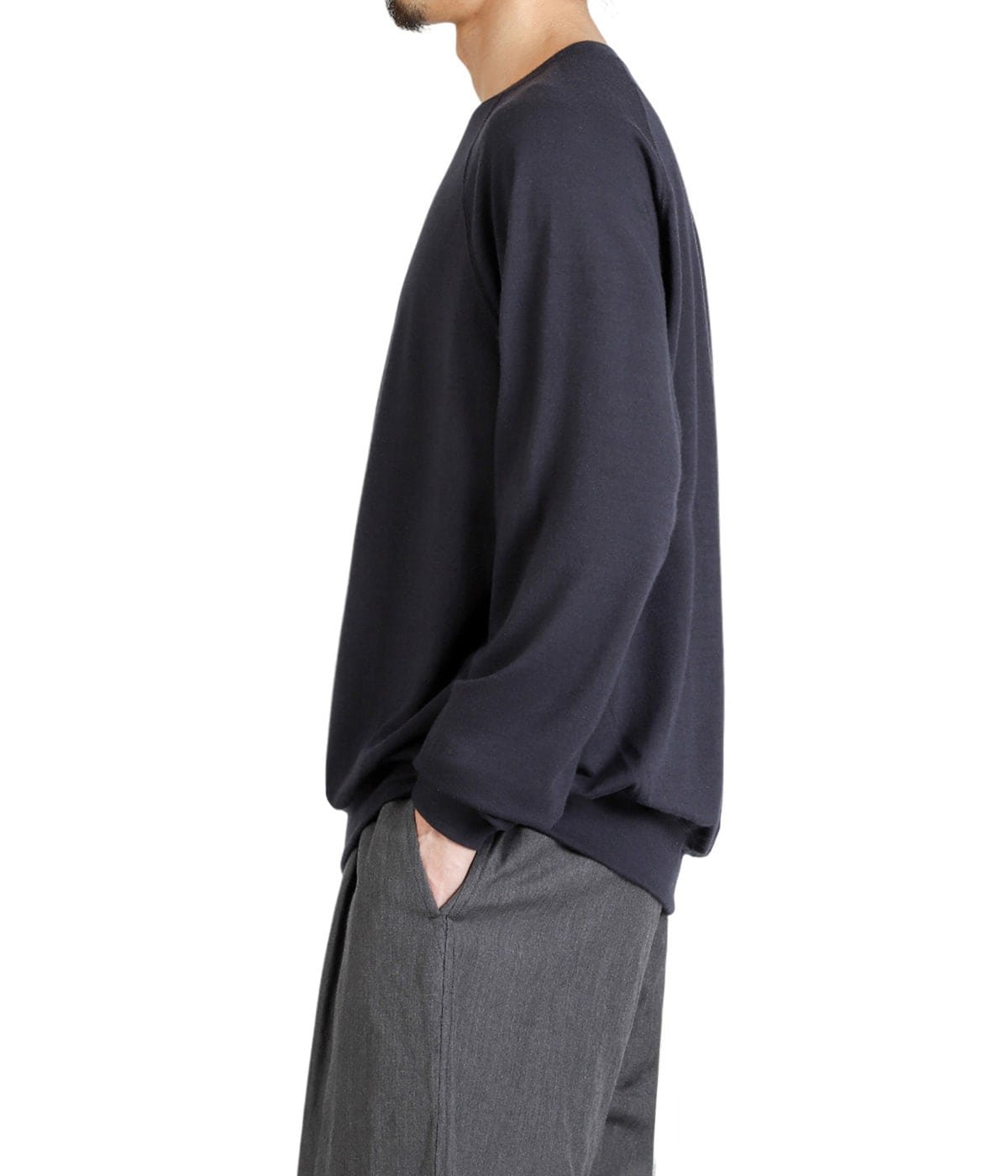 Super 140s WASHBLE WOOL RAGLAN CREW NECK SHIRT | GOLD(ゴールド
