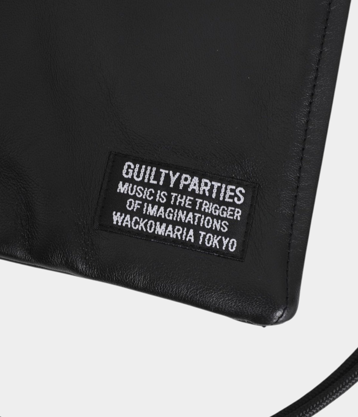 バッグ WACKO MARIA SHOULDER POUCH / BLACK WACKO MARIA(ワコマリア)｜LEATHER SHOULDER POUCH｜正規通販