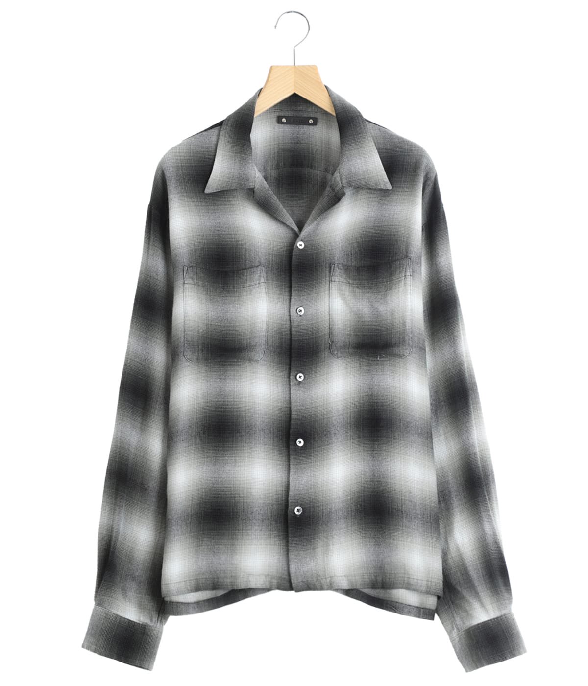 R.Flannel Ombre Open Collar SH | MINEDENIM(マインデニム