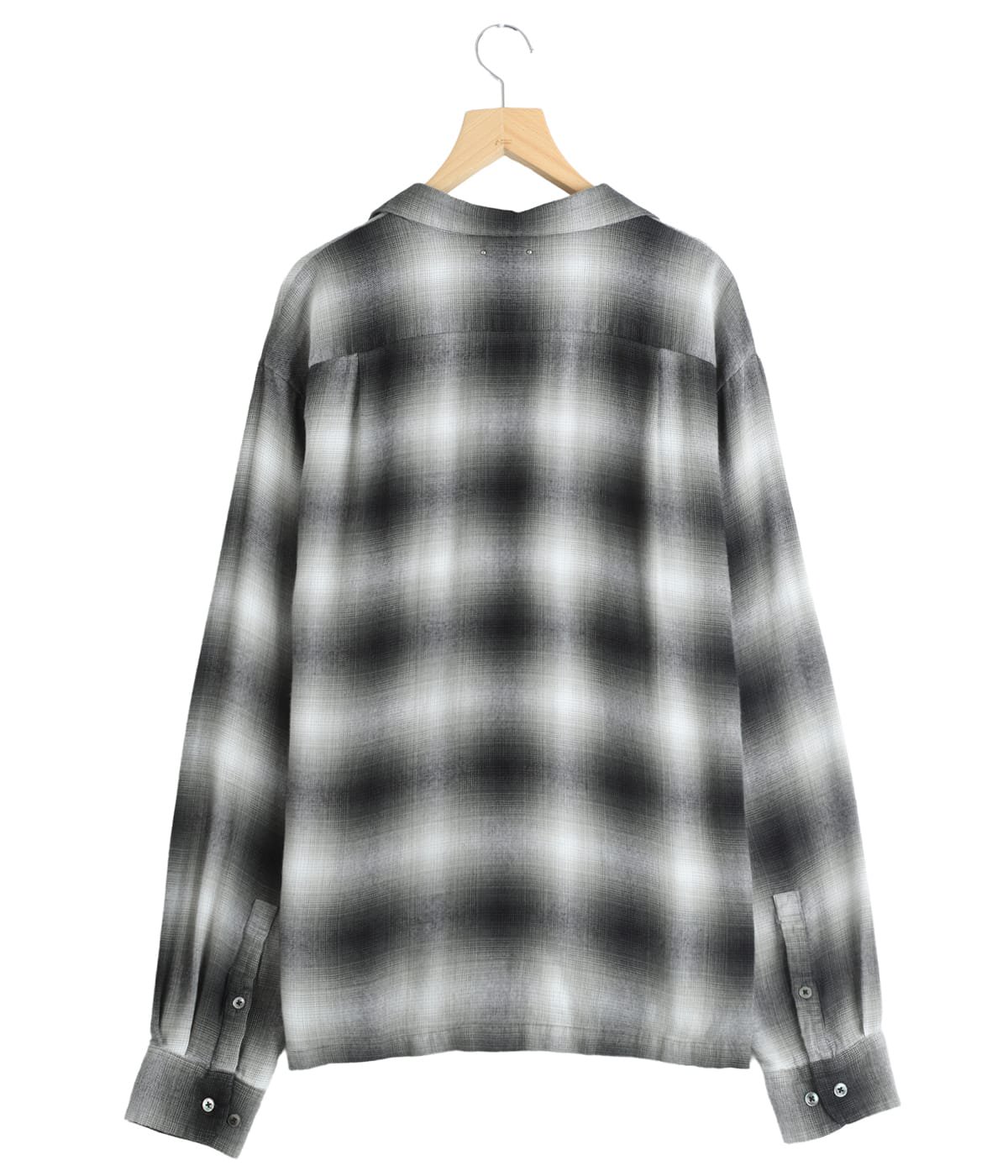 R.Flannel Ombre Open Collar SH | MINEDENIM(マインデニム