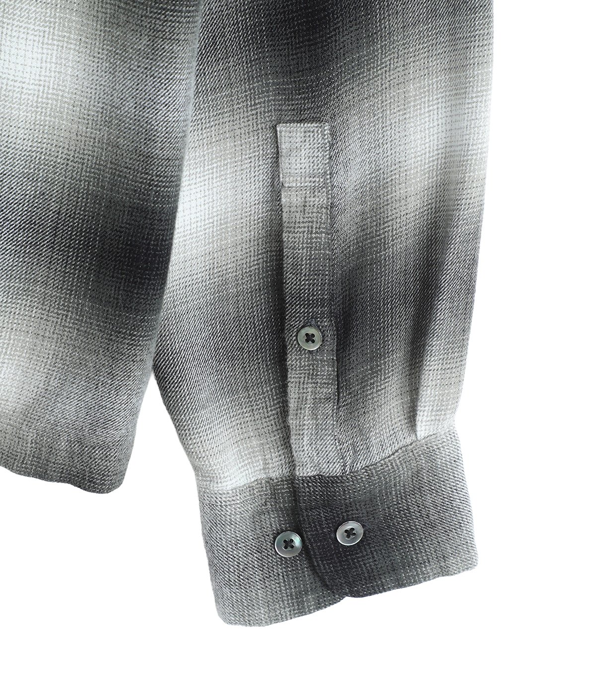 R.Flannel Ombre Open Collar SH | MINEDENIM(マインデニム