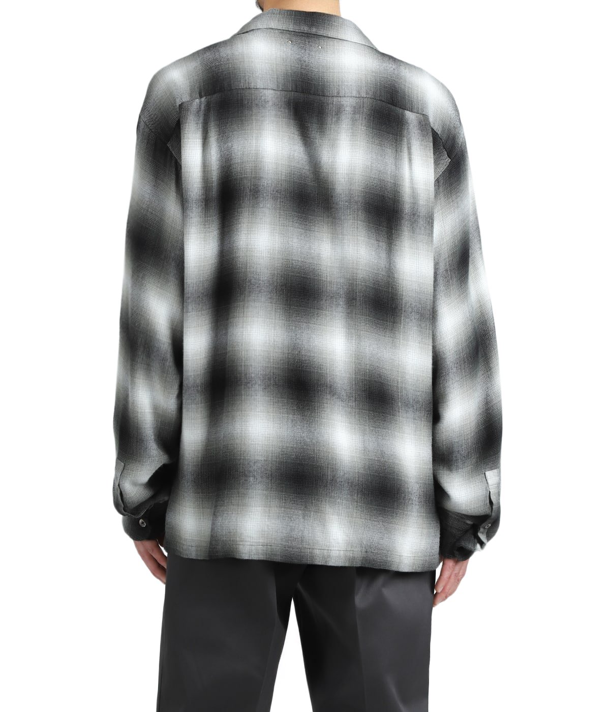 R.Flannel Ombre Open Collar SH | MINEDENIM(マインデニム